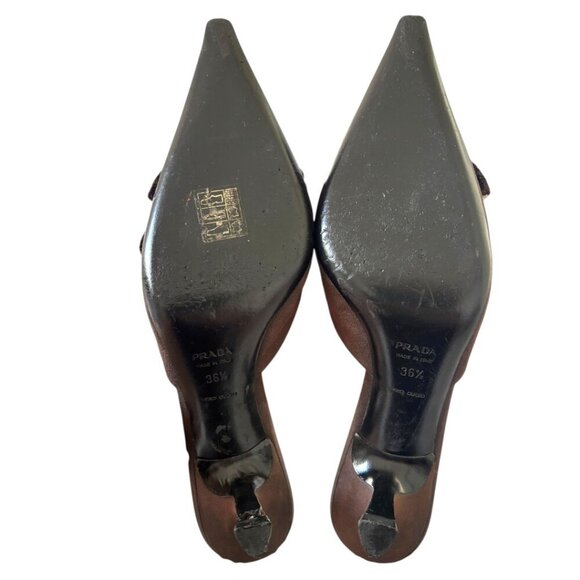 Y2K VINTAGE RARE PRADA JEWEL SEQUIN POINTED TOE MULE KITTEN HEELS SZ. 6.5/36.5 - Picture 7 of 7